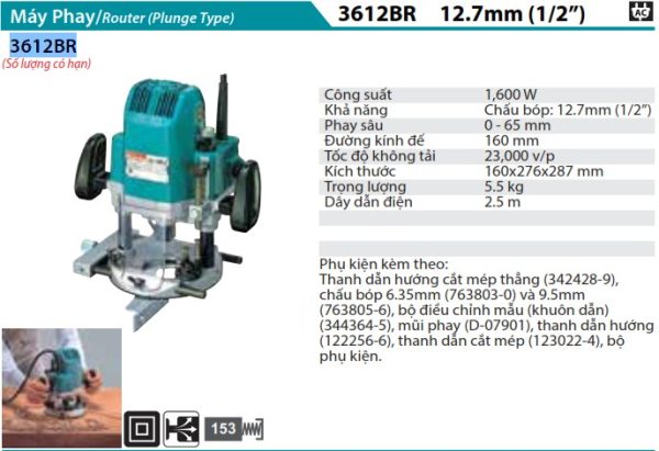 3612BR  Máy Phay(1/2'')