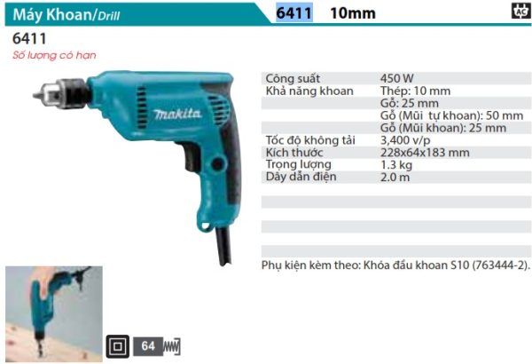 6411  Máy Khoan(10mm)