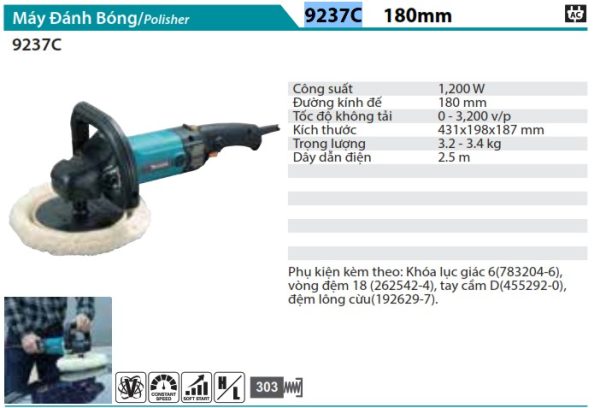 9237C  Máy Đánh Bóng(180mm)