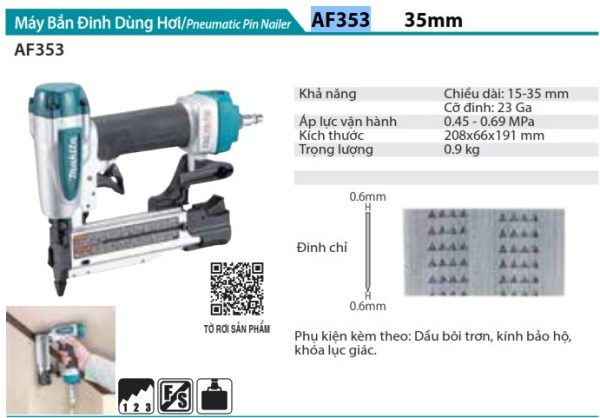 AF353  Máy Bắn Đinh Dùng Hơi