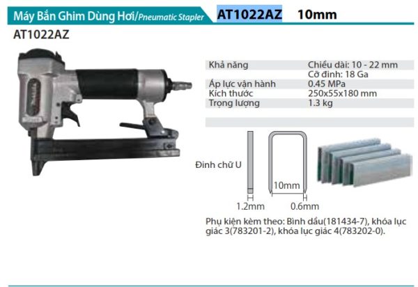 AT1022AZ  Máy Bắn Ghim Dùng Hơi