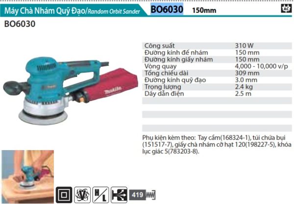 BO6030  Máy Chà Nhám Quỹ Đạo