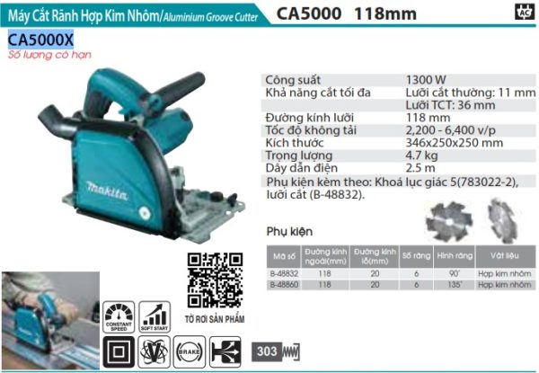CA5000X  Máy Cắt Rãnh Hợp Kim Nhôm(118mm)