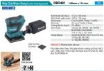 DBO481Z  Máy Chà Nhám Rung Dùng Pin(đế Nhựa/ (không Kèm Pin Sạc)