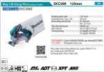 DCC500RTE  Máy Cắt Dùng Pin(125mm/aws/bl)(18v) (kèm 02 Pin 5.0 + Sạc Nhanh)