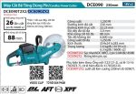DCE090ZX2  Máy Cắt Bê Tông Dùng Pin(230mm/bl)(18vx2 (không Kèm Pin Sạc)