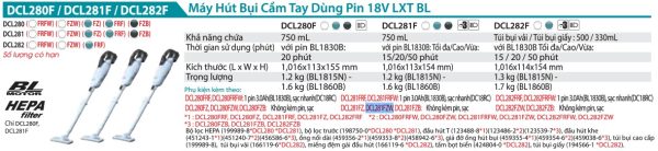 DCL281FZW  Máy Hút Bụi Dùng Pin(hepa/bl)(18v) (không Kèm Pin Sạc)