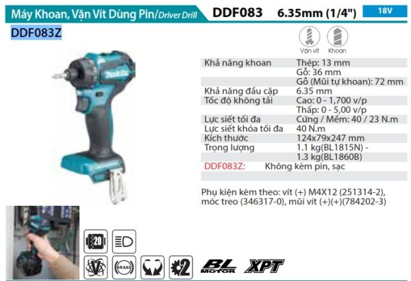 DDA450Z  Máy Khoan Góc Dùng Pin(bl)(18v) (không Kèm Pin Sạc)