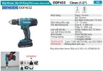 Makita DDF453SYE  Máy Khoan Và Vặn Vít Dùng Pin(18v) (kèm 02 Pin + Sạc)