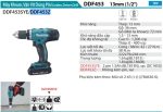 Makita DDF453Z  Máy Khoan Và Vặn Vít Dùng Pin(18v) (không Kèm Pin Sạc)