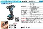 DDF487RFJ  Máy Khoan Và Vặn Vít Dùng Pin(bl)(18v) (kèm 02 Pin 3.0 + Sạc Nhanh)