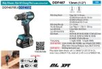 DDF487Z  Máy Khoan Và Vặn Vít Dùng Pin(bl)(18v) (không Kèm Pin Sạc)