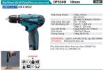 DF330DWE  Máy Khoan Và Vặn Vít Dùng Pin(10.8v) (kèm 02 Pin 1.5ah + Sạc)