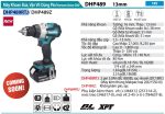 DHP489RTJ  Máy Khoan Búa, Vặn Vít Dùng Pin(bl)(18v) (kèm 02 Pin 5.0 + Sạc)