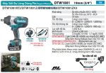 DTW1001JX2  Máy Siết Bu Lông Dùng Pin(19mm/dây Đeo/ (kèm 02 Pin 5.0 + Sạc Nhanh)