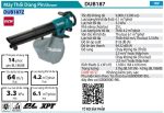 DUB187Z  Máy Thổi Và Hút Bụi Dùng Pin(bl)(18v)