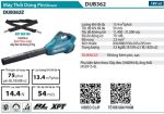 DUB362Z  Máy Thổi Dùng Pin(bl)(18vx2) (không Kèm Pin Sạc)