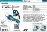 DUP362ZN  Máy Cắt Cành Dùng Pin(18vx2) (không Kèm Pin Sạc)
