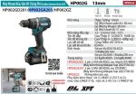 HP002GA201  Máy Khoan Búa Và Vặn Vít Dùng Pin(bl)(40 (kèm 02 Pin 2.0+ Sạc Nhanh)
