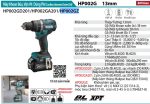 HP002GZ  Máy Khoan Búa Và Vặn Vít Dùng Pin(bl)(40 (không Kèm Pin Sạc)
