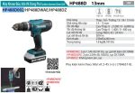 HP488D002  Máy Khoan Búa, Vặn Vít Dùng Pin (kèm 02 Pin 1.5 + Sạc)