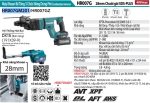 HR007GM201  Máy Khoan Bê Tông 3 Chức Năng Dùng Pin (kèm 02 Pin 4.0ah + Sạc Nhanh)