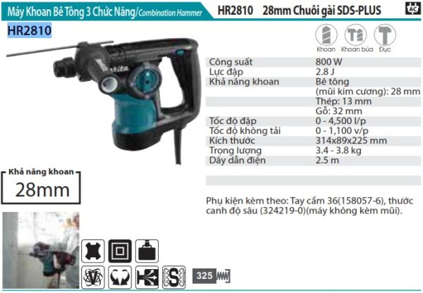 HR2810  Máy Khoan Bê Tông 3 Chức Năng