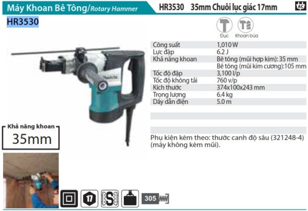 HR3530  Máy Khoan Bê Tông