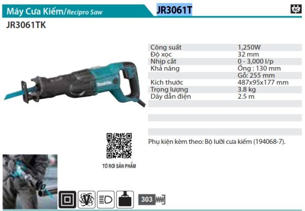 JR3061T  Máy Cưa Kiếm
