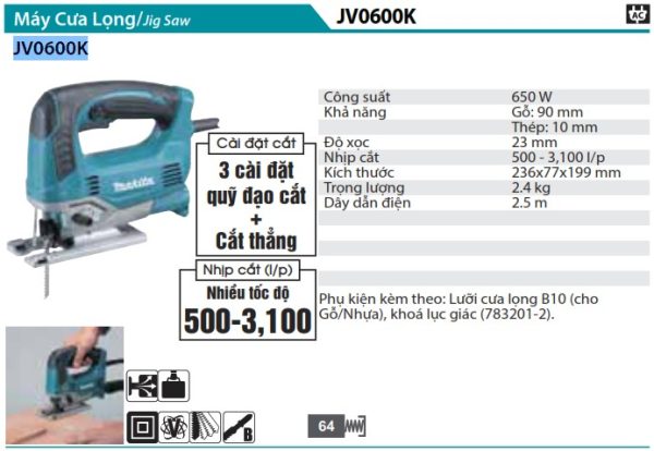 JV0600K  Máy Cưa Lọng