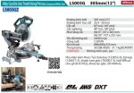 LS003GZ  Máy Cưa Đa Góc Trượt Dùng Pin(305mm/aws/ (không Kèm Pin Sạc)
