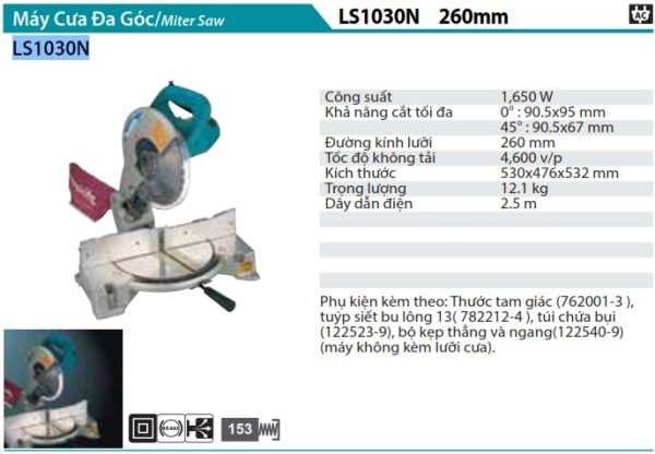 LS1030N  Máy Cưa Đa Góc(260mm)