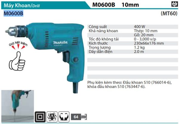 M0600B  Máy Khoan(10mm)