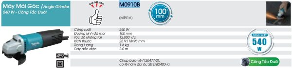 M0910B  Máy Mài Góc(100mm/540w/công Tắc Đuôi)