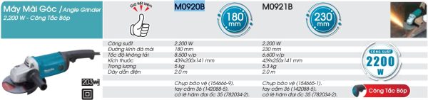 M0920B  Máy Mài Góc(180mm/2200w/công Tắc Bóp)