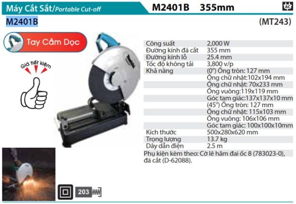 M2401B  Máy Cắt Sắt(355mm/2000w)