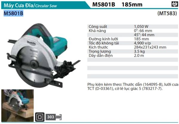 M5801B  Máy Cưa Đĩa(185mm)