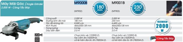 M9000B  Máy Mài Góc(180mm/2000w/công Tắc Bóp)