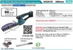UH201DWAX  Máy Cắt Tỉa Hàng Rào Dùng Pin(12v Max) Kèm (01 Pin 2.0ah + Sạc Nhanh)