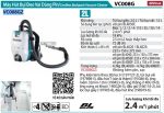 VC008GZ  Máy Hút Bụi Đeo Vai Dùng Pin(hepa/2l/bl)