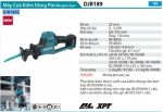 DJR189Z  Máy Cưa Kiếm Dùng Pin(bl)(18v) (không Kèm Pin Sạc)