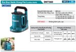 DKT360Z  Ấm Đun Nước Dùng Pin(18vx2) (không Kèm Pin Sạc)