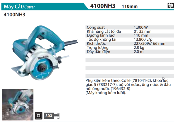 4100NH3  Máy Cắt Đá/gạch(110mm)