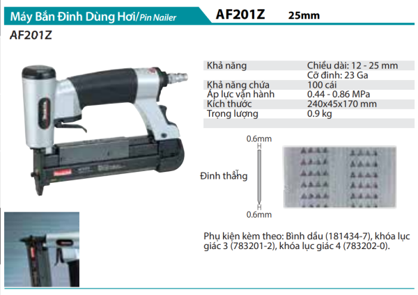AF201Z  Máy Bắn Đinh Dùng Hơi
