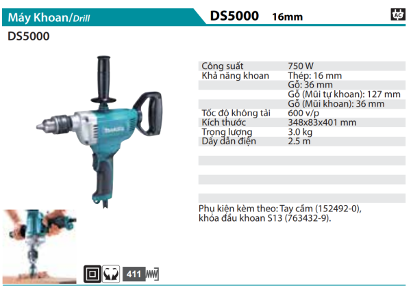 DS5000  Máy Khoan(16mm)