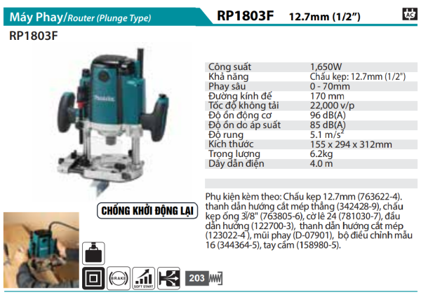 RP1803F  Máy Phay(12,7mm/1/2'')